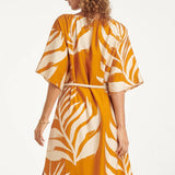 Smashed Lemon Mustard - Off White Tropical Dress