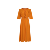 Smashed Lemon Mustard Airy Linen Dress