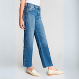 Le Temps Des Cerises Blue Basic Straight Wide Leg Pulp Jeans