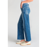 Le Temps Des Cerises Blue Basic Straight Wide Leg Pulp Jeans