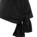 YAYA Black Sleeveless Sweater With Knot & Sequins