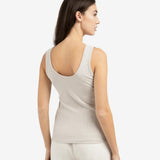 YAYA Mist Green Melange Rib Singlet With Fancy Edge