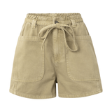 Yaya Summer Sand Garment Dye Woven High Waist Cargo Short