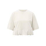YAYA Chalk White Short Sleeve Balloon Top With Hem