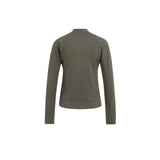 YAYA Brown Long Sleeve Mock Neck Top