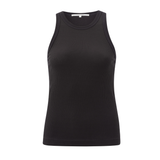 Yaya Ribbed High Neck Singlet in Phantom