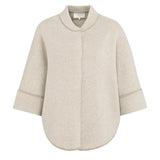 YAYA Oxford Tan Brown Dessin Jaquard Knitted Poncho Cardigan
