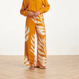 Smashed Lemon Mustard - Off White Tropical Pants