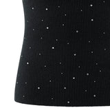 YAYA Black Knitted Tank Top With Shine