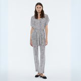 Andam Cream Abstract Jumpsuit