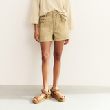 Yaya Summer Sand Garment Dye Woven High Waist Cargo Short