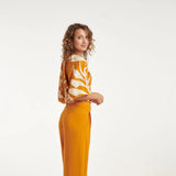 Smashed Lemon Mustard - Off White Tropical Top