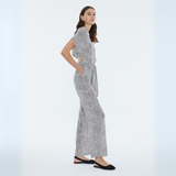 Andam Cream Abstract Jumpsuit