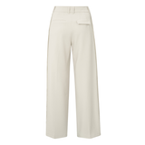 Yaya Soft Grey Woven Wide Leg Trousers with Contrast Tape at Sides
