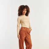 Smashed Lemon Sand & Gold Lurex Knitted Top