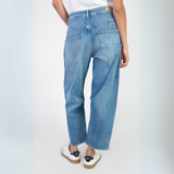 Le Temps Des Cerises Faded Blue Madie Cropped Jeans with Drawstring