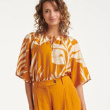 Smashed Lemon Mustard - Off White Tropical Top