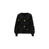 Smashed Lemon Black & Gold Knitted Top