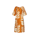 Smashed Lemon Mustard - Off White Tropical Dress