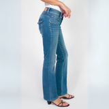 Le Temps De Cerises Blue 2002 Flare Mid Rise Faw Jeans