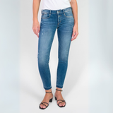 Le Temps Des Cerises Blue Dionne Skinny Jean with Button Detail