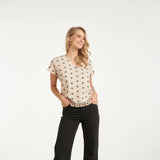 Smashed Lemon Off White & Black Blouse