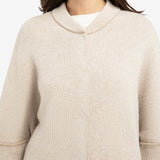 YAYA Oxford Tan Brown Dessin Jaquard Knitted Poncho Cardigan