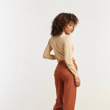 Smashed Lemon Sand & Gold Lurex Knitted Top