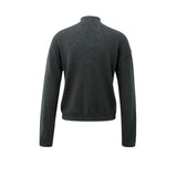 YAYA Oyster Black Textured Cardigan With High Neckline