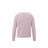YAYA Cloud Grey Purple Long Sleeve V-Neck Sweater