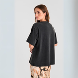 Le Temps Des Cerises Black Print Cavo Boxy T-Shirt