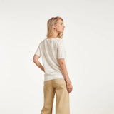 Smashed Lemon White-Gold Lurex Knit Top