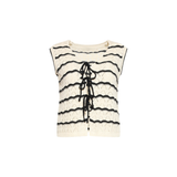 Smashed Lemon Off White - Black Knit Cardigan