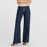 Le Temps Des Cerises Lauryn Jab Wash Blue Jeans with Buttons - 261