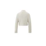 YAYA Cloud Grey Furry Sweater With Collar