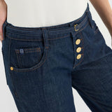 Le Temps Des Cerises Lauryn Jab Wash Blue Jeans with Buttons - 261