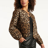 Smashed Lemon Black & Brown Cheetah Print Jacket