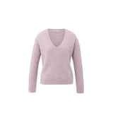 YAYA Cloud Grey Purple Long Sleeve V-Neck Sweater