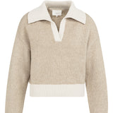 YAYA Heather Grey Dessin Sweater With Contrast Details