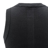 YAYA Black Knitted Tank Top With Shine