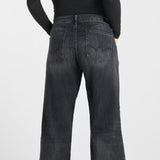 Le Temps Des Cerises Wide Leg Jeans Lauryn Leopard Black