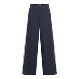 YAYA Inkwell Blue High Waist Wide Leg Trousers With Side Stripes