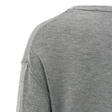 YAYA Meduim Grey Melange Textured Round Neck Long Sleeve Sweater