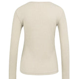 YAYA Oxford Tan Brown 513 Ribbed Long Sleeve T-Shirt